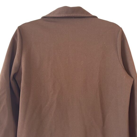 Vintage unisex 70s Pykettes shirt jacket / cardigan style top w/collar & zipper - Picture 5 of 14